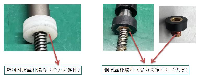 推杆式电动开窗机部件优劣对比图