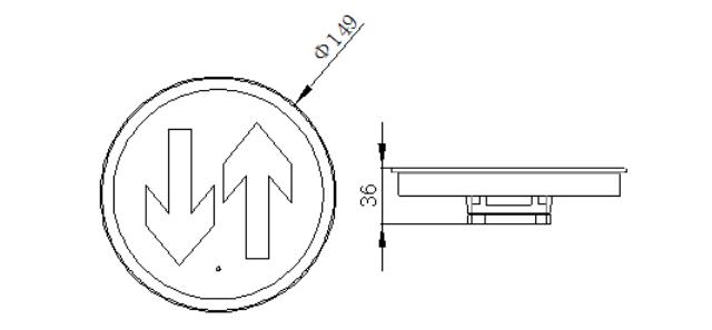 TS-BLJC-1LREⅠ0.5W-M001K集中电源集中控制型消防应急标志灯具外观尺寸