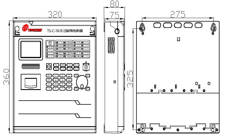 TS-C-1K-B应急照明控制器外形尺寸