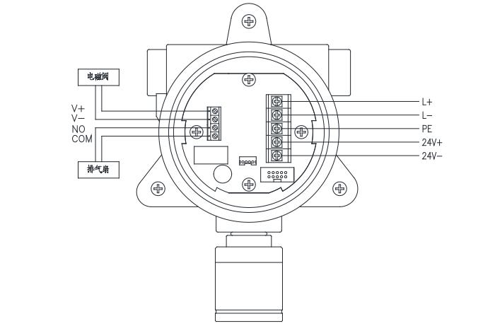 GT-FS2023(Ex)工业及商业用途点型可燃气体探测器安装接线