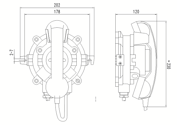 JDDH-1防爆电话外形尺寸