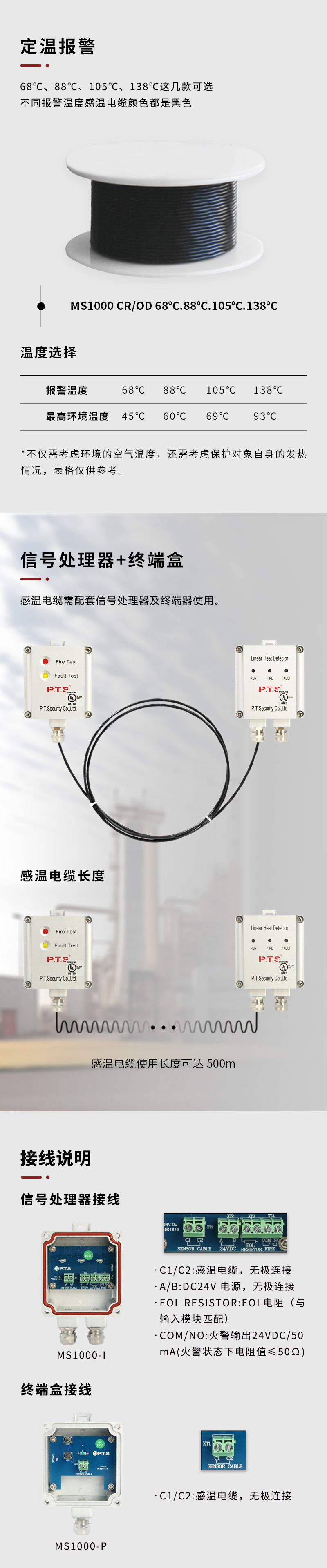 MS1000 CR/OD 68缆式线型感温火灾探测器2