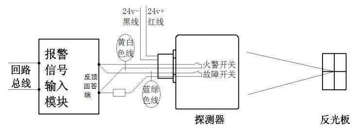 JTY-HF-YJLH104线型光束感烟探测器接线图