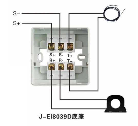 J-EI8733型组合式电气火灾监控探测器接线图