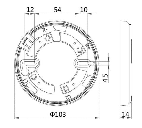 DB-BS10探测器底座尺寸图