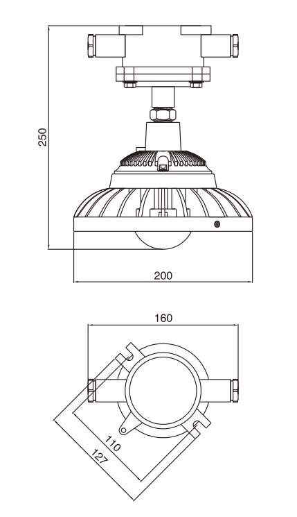 TD-ZFJC-E6W-EX-CCD96集中电源集中控制型消防应急照明灯具外形尺寸