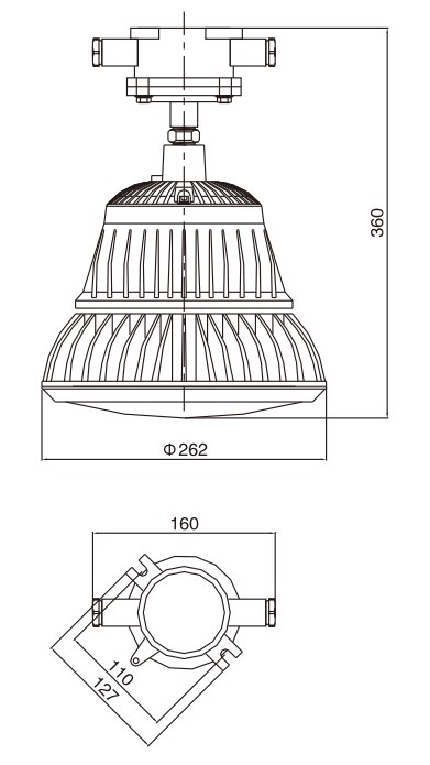 TD-ZFJC-E50W-Ex-ccd96集中电源集中控制型消防应急照明灯具外形尺寸