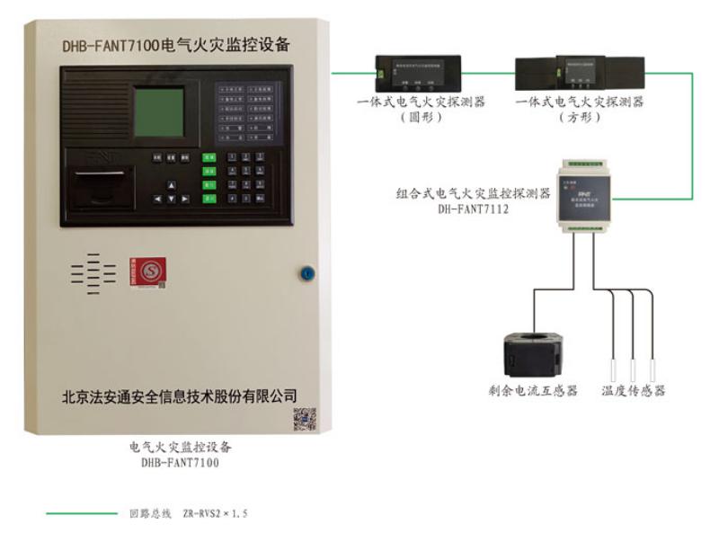 DHB-FANT7100电气火灾监控设备系统图