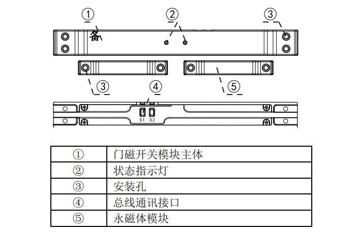 西门子防火门监控系统门磁开关产品结构