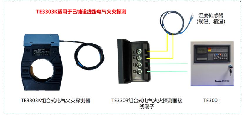 TE3303K电气火灾探测设备接线图