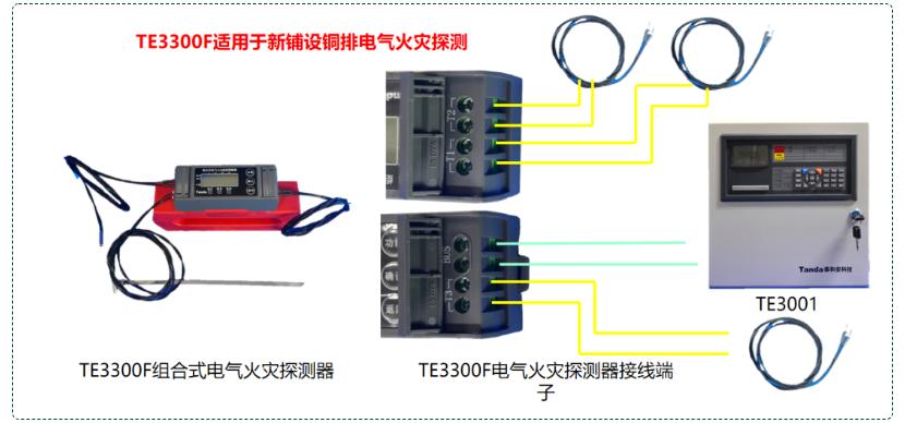 TE3300F电气火灾探测设备接线图