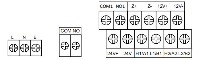 TE3001D电气火灾监控设备对外接线端子示意图