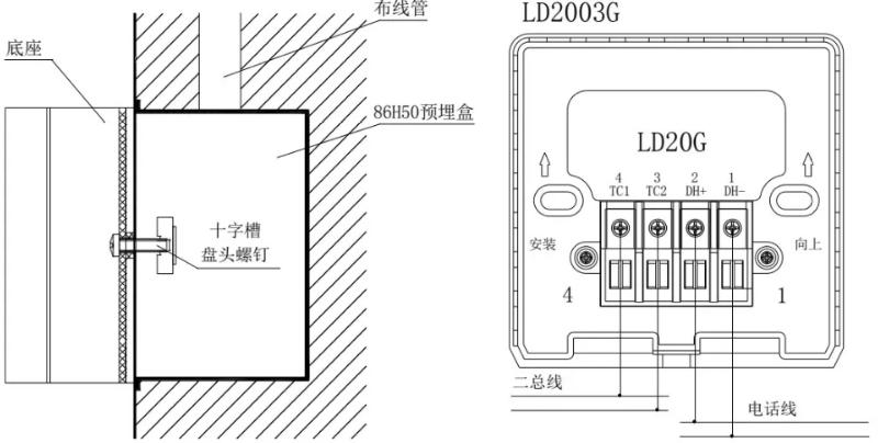 J-SAP-M-LD2003G手动火灾报警按钮安装接线图