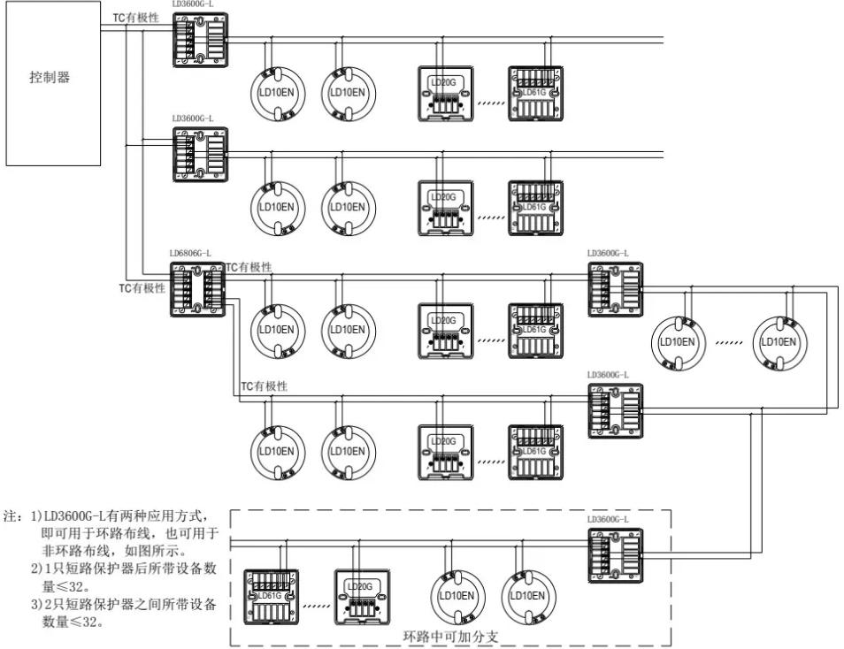 LD3600G-L双向短路保护器接线图