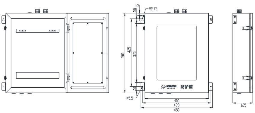 JBF-FHX3防护箱尺寸图
