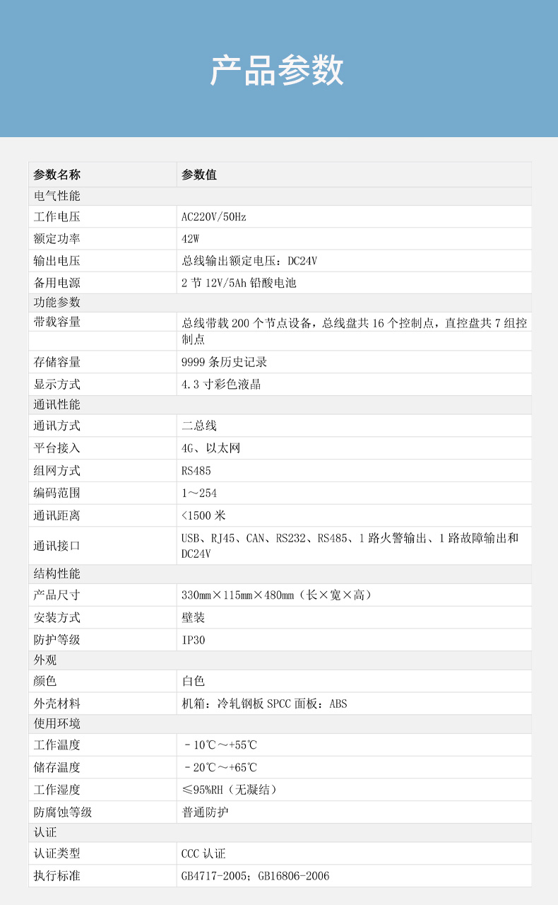 JB-QBL-DH1022火灾报警控制器技术参数