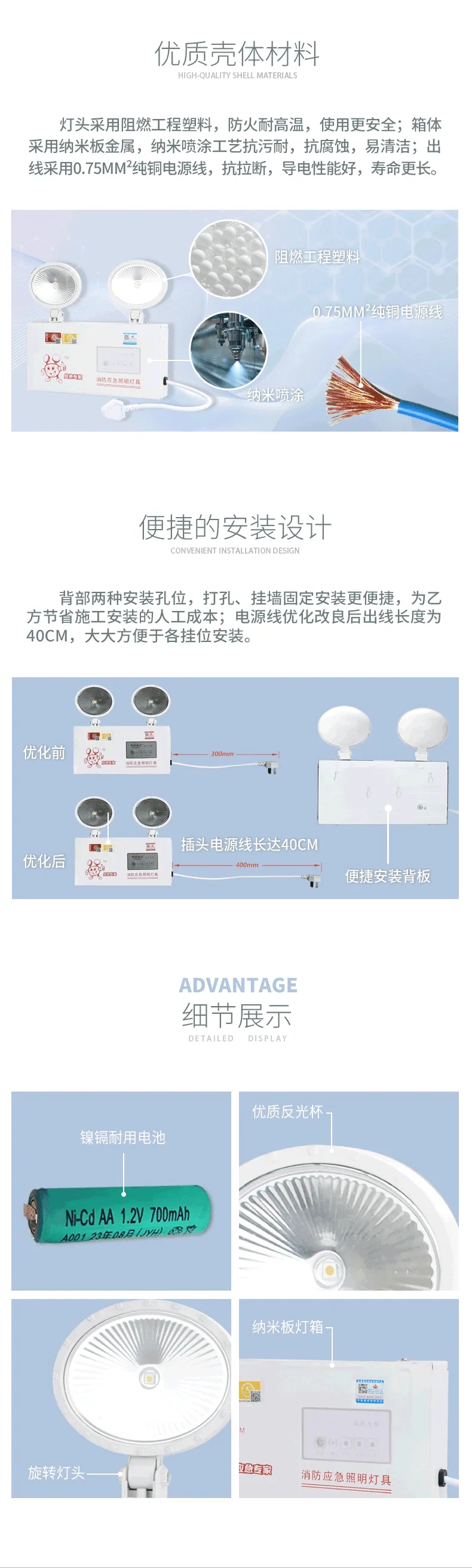 M-ZFZD-E5W3002纳米板平镜双头灯细节展示