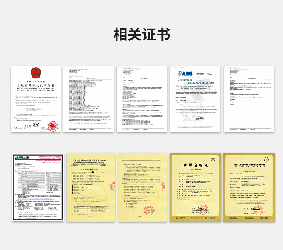 PIRECLA11D1T2可燃气体探测器相关证书