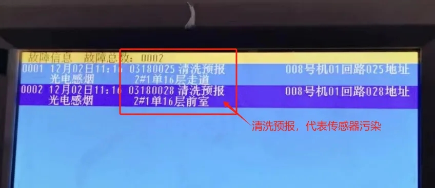 消防主机传感部件污染报警功能