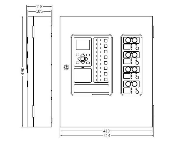 JB-QBL-QM224气体灭火控制器外形尺寸图