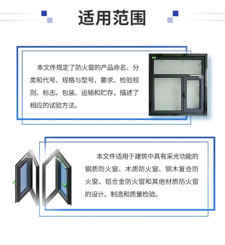《防火窗》GB16809-2024适用范围