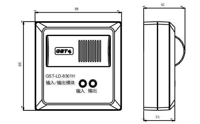 GST-LD-8361H输入输出模块外形尺寸