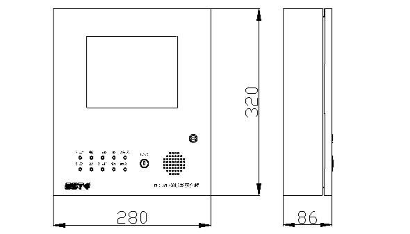 HW-C-6W-N201壁挂式应急照明控制器外形尺寸