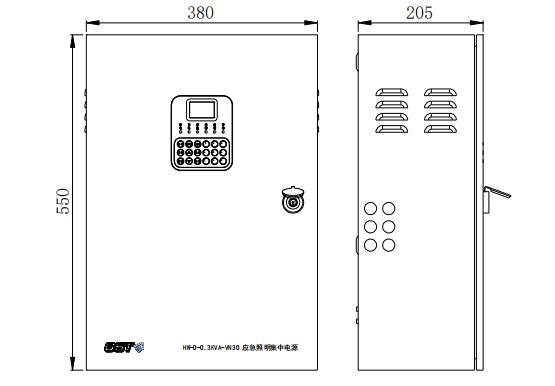 HW-D-0.3KVA-VN30应急照明集中电源外观示意图