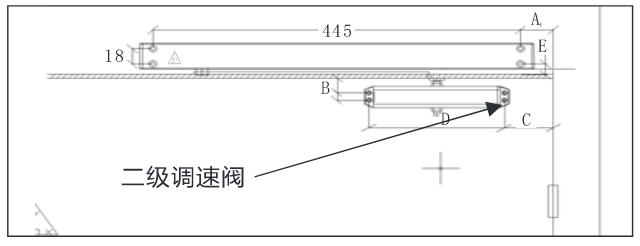 FDM-C500系列二线制防火门闭门器尺寸及拉面门安装尺寸