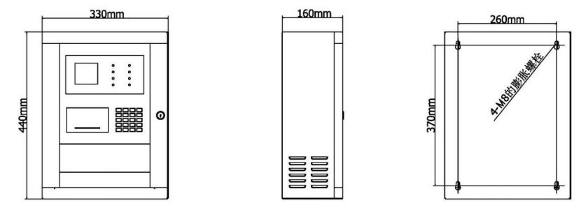 GST-SCS-M101消防应急疏散余压监控器外形尺寸