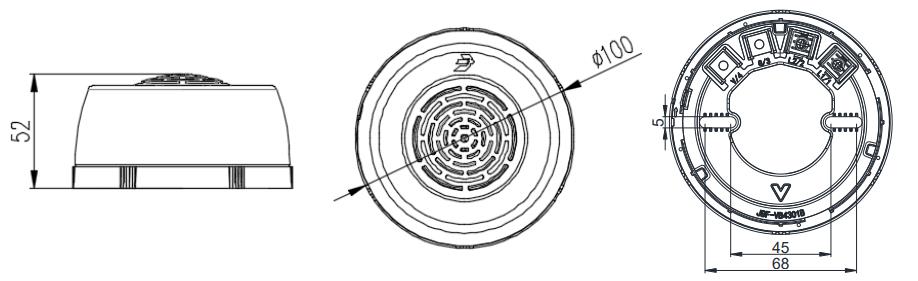 JBF5174火灾声光警报器外形示意图