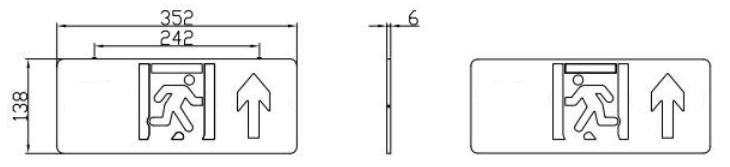 J-BLJC-2OEⅡ0.5W-12S5QA集中电源集中控制型消防应急标志灯具外形尺寸