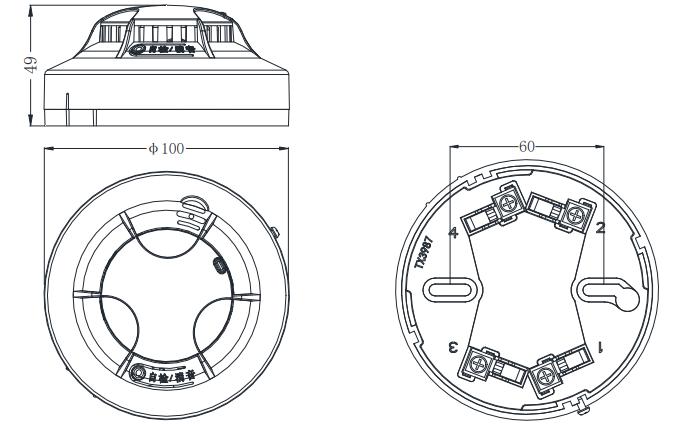 JT-TR3210一氧化碳探测器外形尺寸
