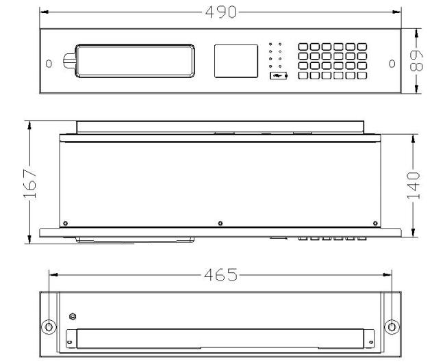 DH2201型消防电话总机外形尺寸