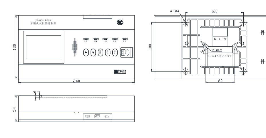 JB-QB-LD308家用火灾报警控制器