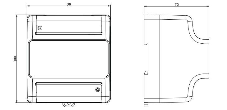 DH-9708S型组合式电气火灾监控探测器外形尺寸