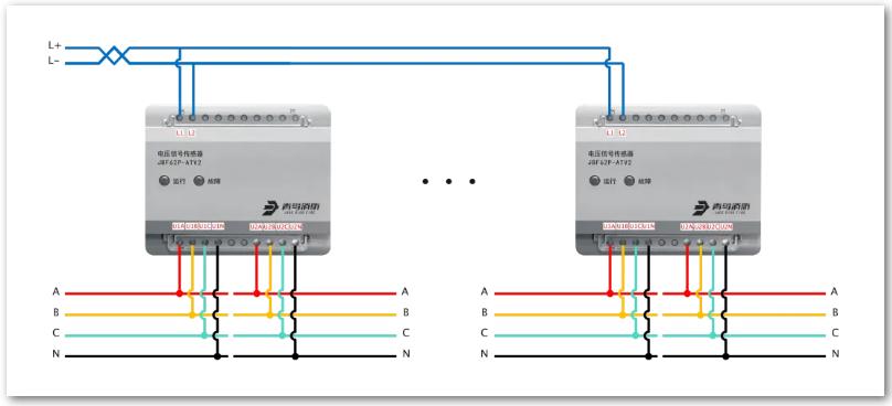 JBF62P-ATV2电压信号传感器（三相四线）接线图