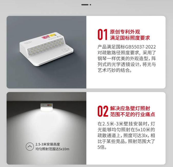 M-ZFZD-E5W3062敏华钢琴壁灯消防应急照明灯具6大卖点