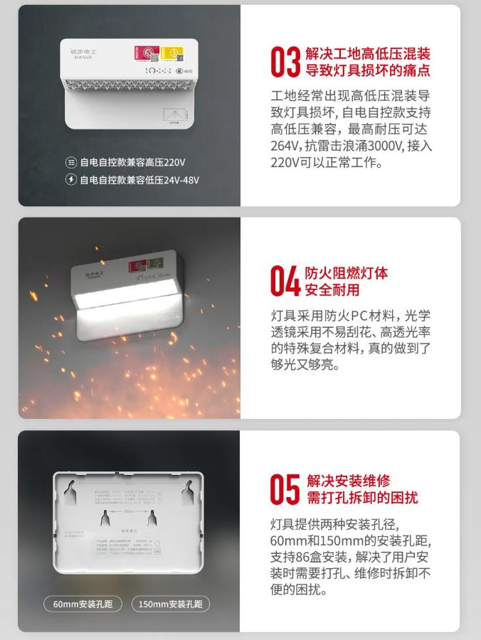 M-ZFZD-E5W3062敏华钢琴壁灯消防应急照明灯具6大卖点