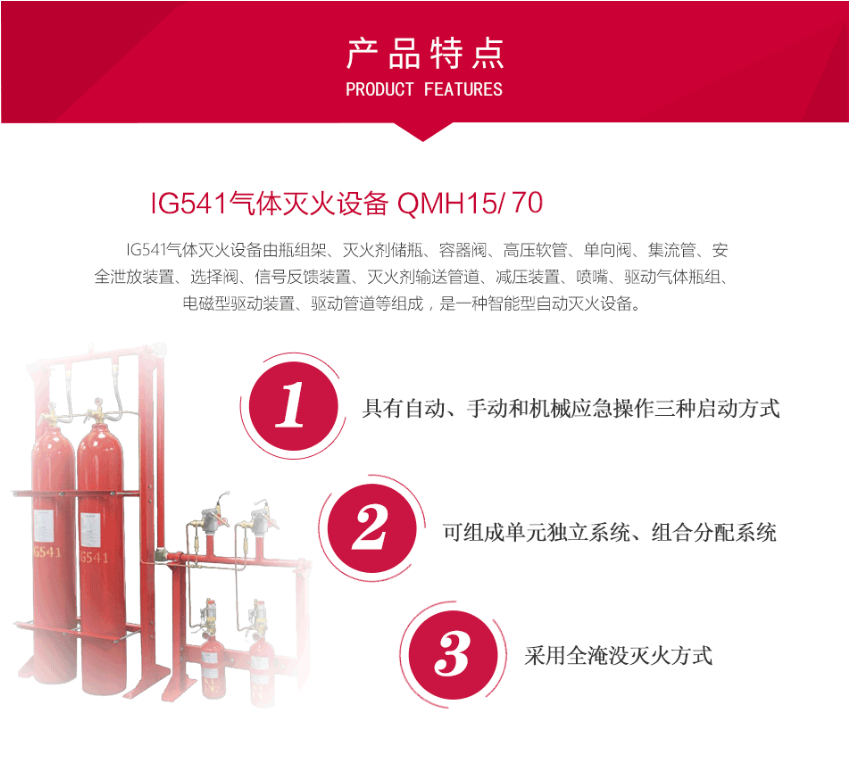 QMH15/70-PAVLN IG541气体灭火设备特点
