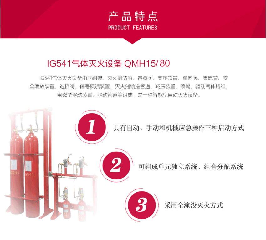 QMH15/80-PAVLN IG541气体灭火设备特点