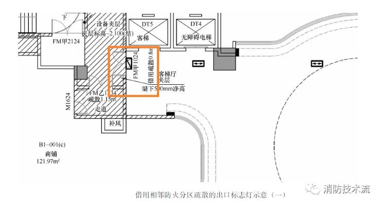 关于借用相邻防火分区疏散出口需要满足的条件