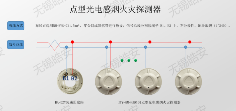 JTY-GM-HA9101点型光电感烟火灾探测器接线图