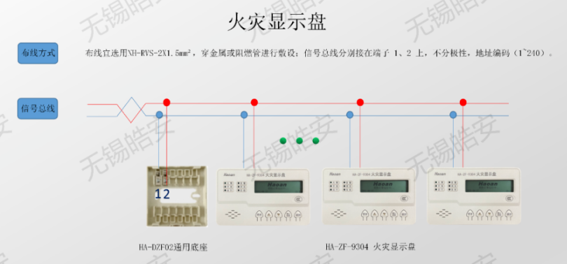 HA-ZF-9304火灾显示盘接线图