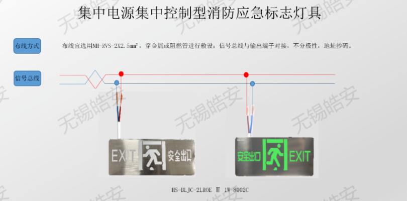 集电集控型消防应急标志灯具接线图