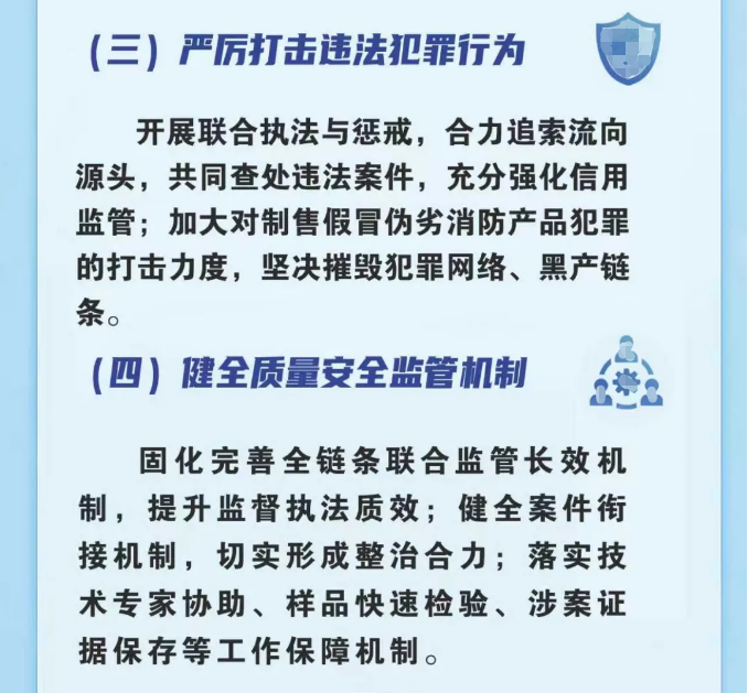 消防产品质量安全全链条整治工作主要任务