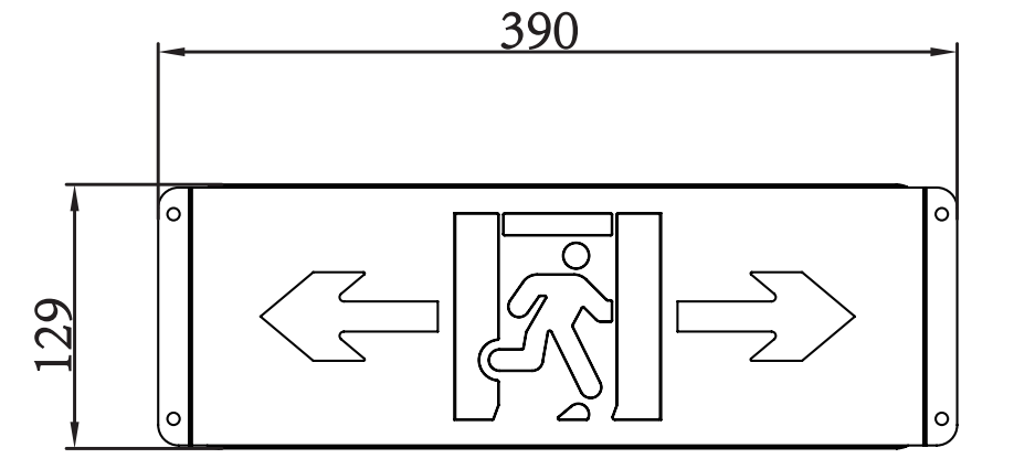 KW-BLJC-1OEⅡ0.5W-1614柔性标志灯具单面安全出口（壁挂）
