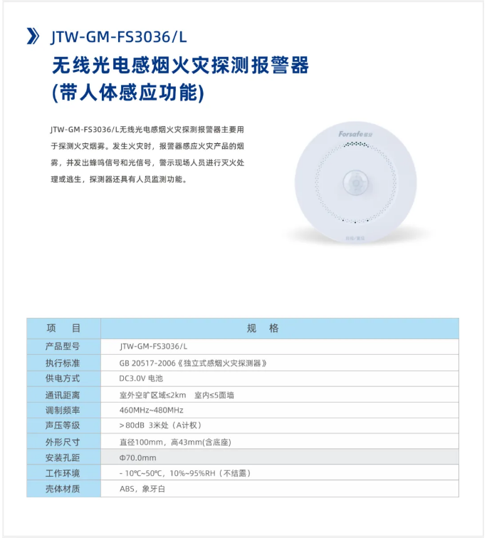 赋安无线火灾报警系统产品
