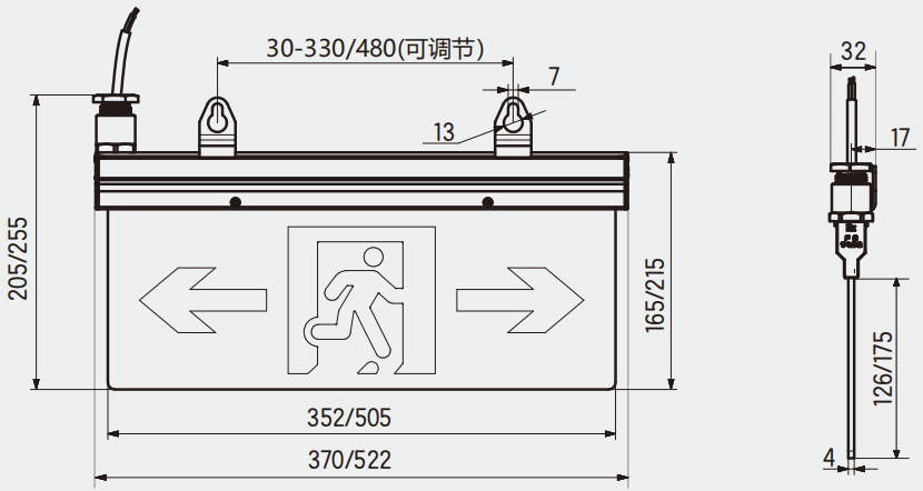 ZC-BZ-ACJ（2Ⅰ）-3C/ZC-BZ-ACZ（2Ⅰ）-3C小型消防应急防爆吊牌标志灯