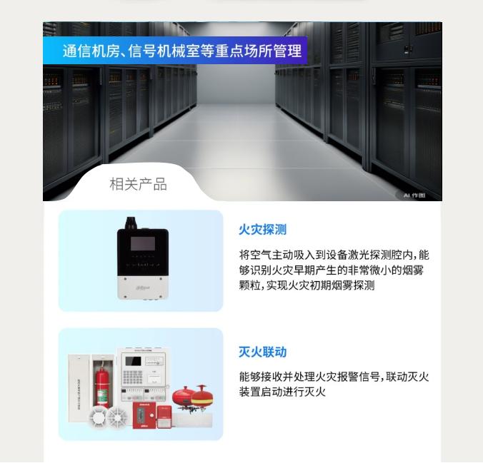 大华消防铁路行业数智安消电一体化解决方案-通信机房、信号机械室等重点场所管理